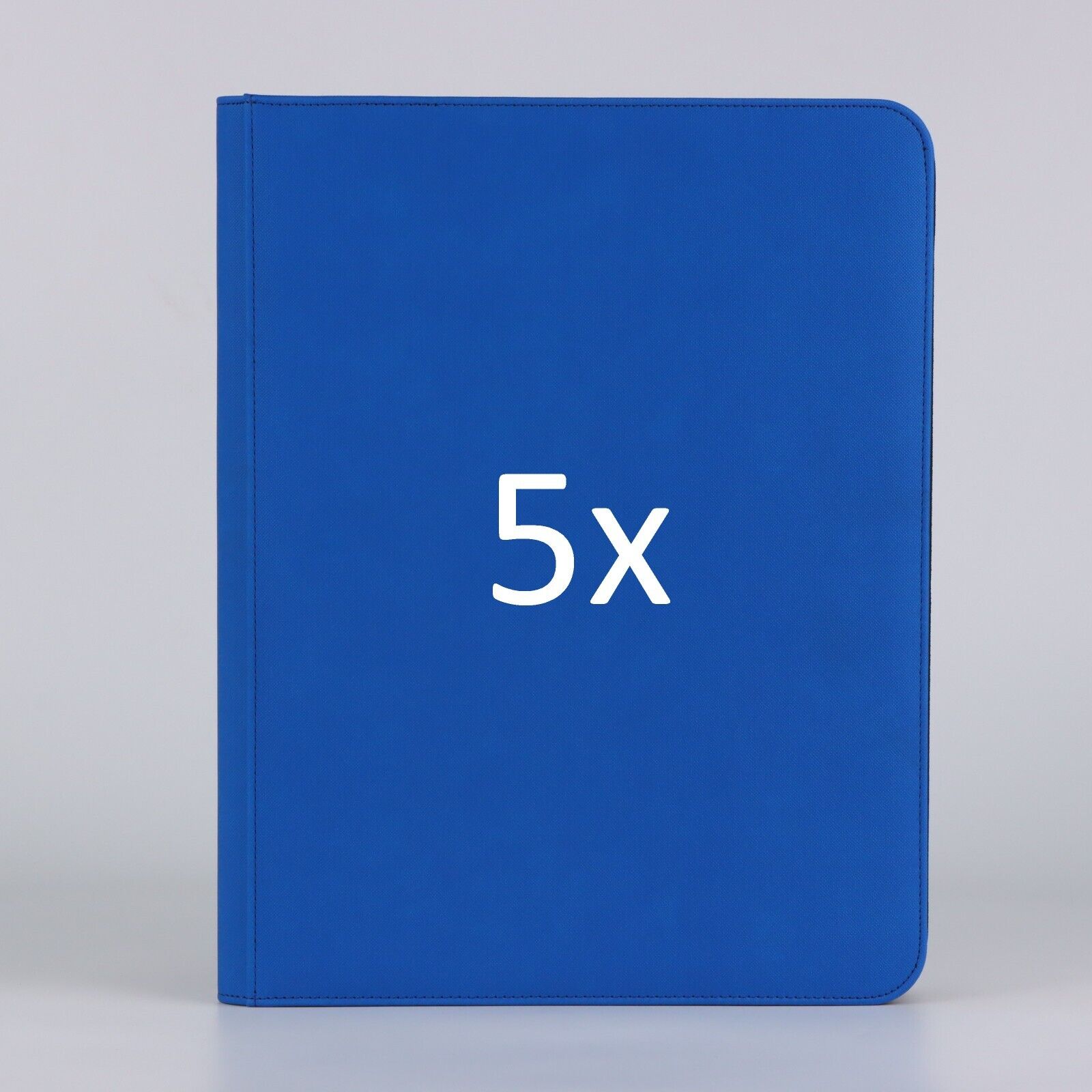 5x, 3x3 Pocket Top Loader Card Folder - Blue Leather CLEAR Pockets Aus Stock