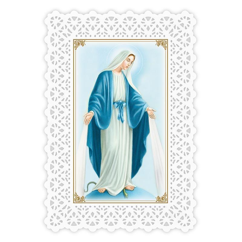 Lace Holy Card Our Lady of Grace Hail Mary Size 2.75 x 4.25 inches Lot of 25