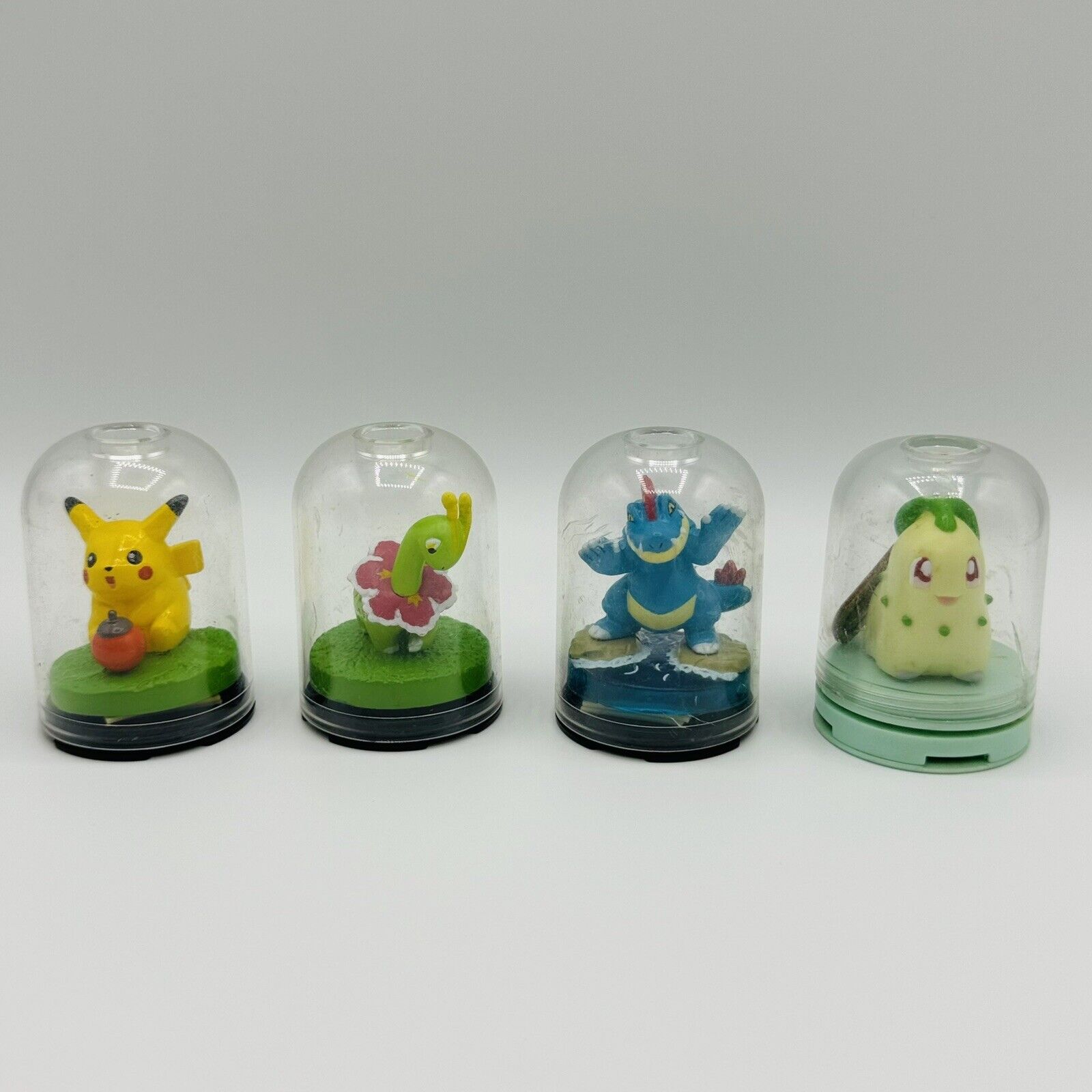 Vintage Pokemon Johto Capsule Dome figures Feraligatr Meganium Chikorita Pika