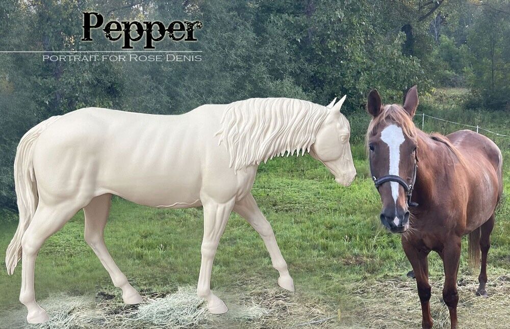 NEW 1:9 scale unpainted artist resin walking stock horse mare, PEPPER