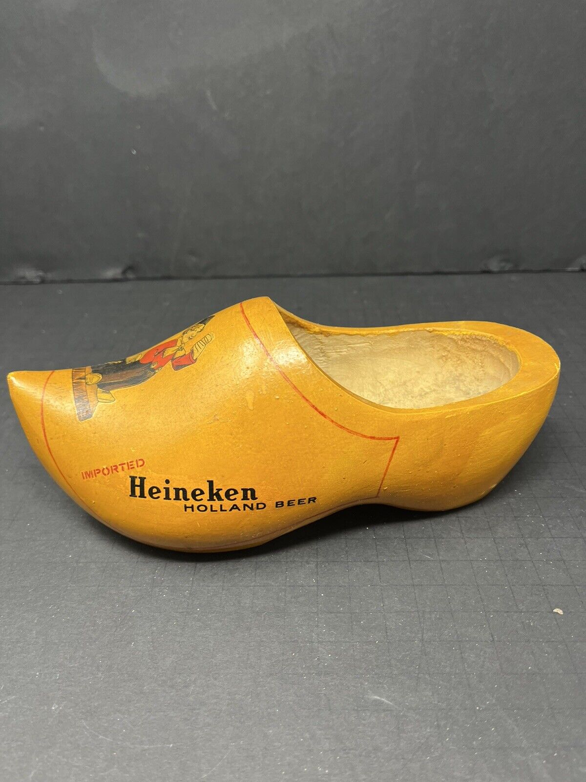 Vintage Heineken Holland Beer Yellow Clog Wooden Shoe Advertising Display Sign