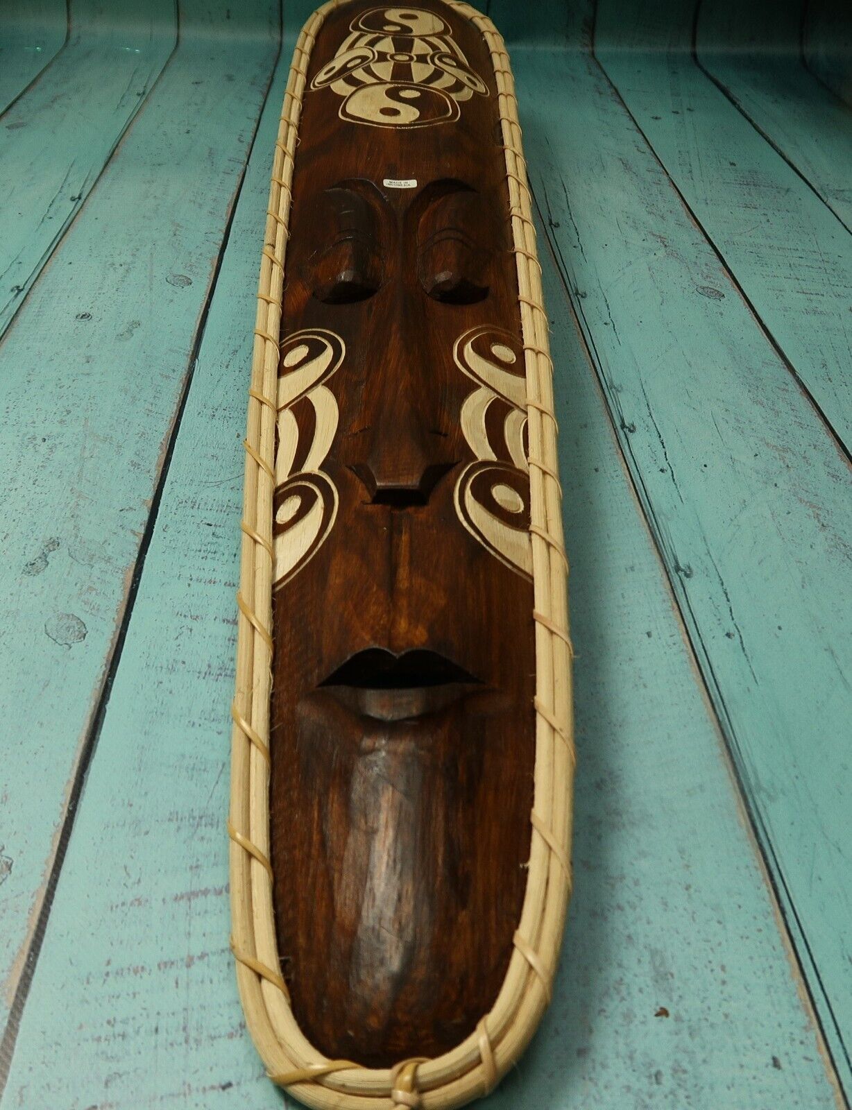 Beautiful Large Hand Carved Wooden mask Tribal  Face Folk Art