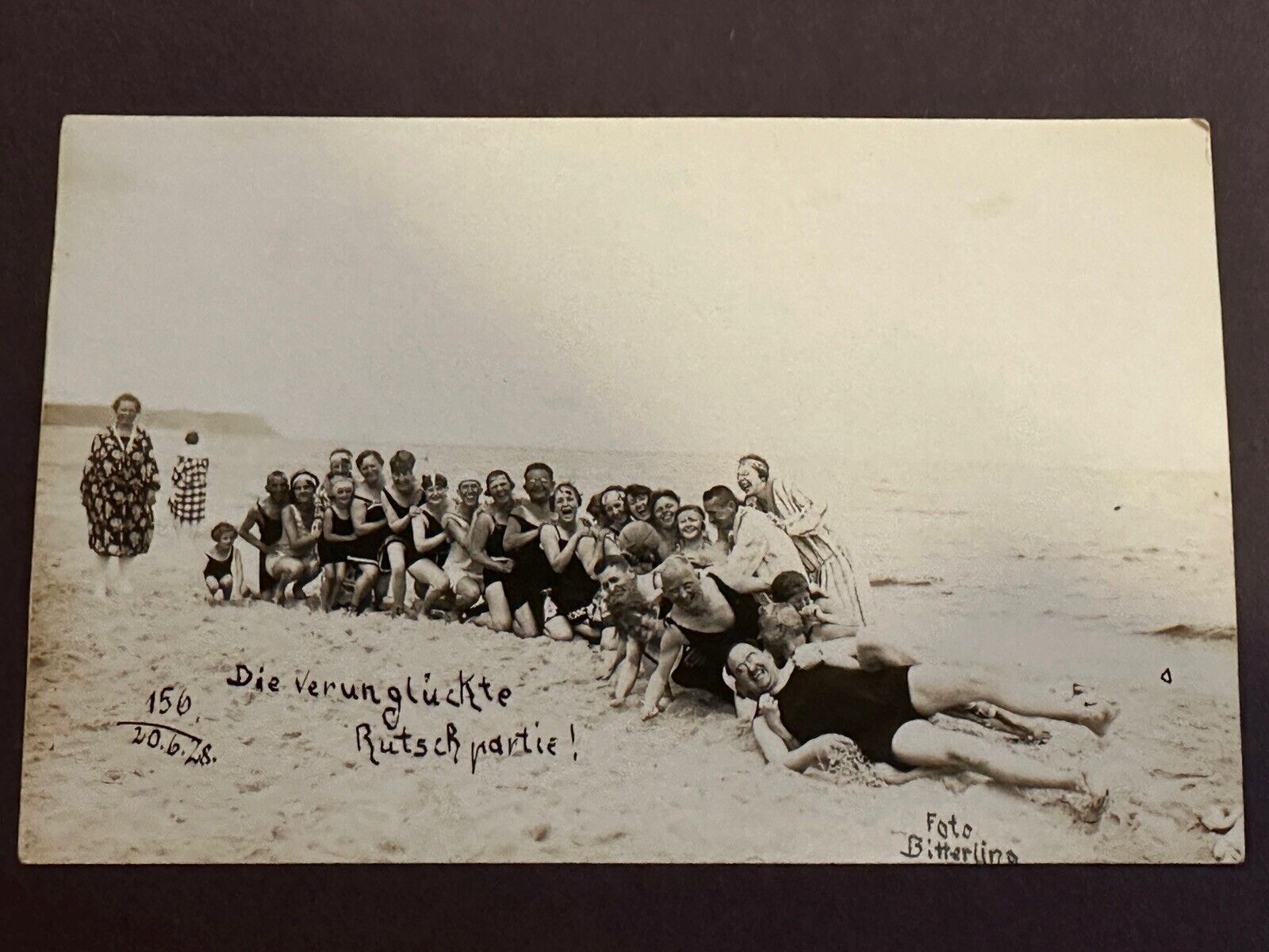 Early 1900\'s RPPC Postcard Real Picture Old Beach Party