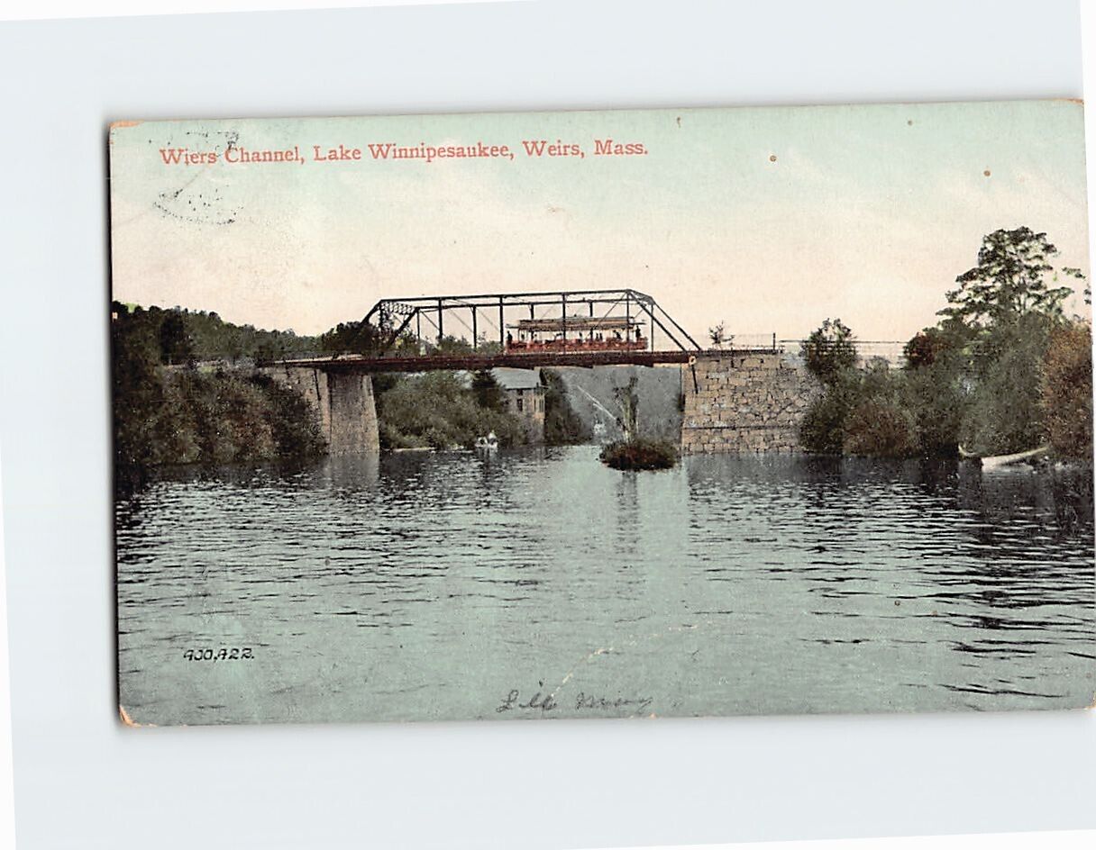 Postcard Wiers Channel lake Winnipesaukee Wiers Massachusetts USA