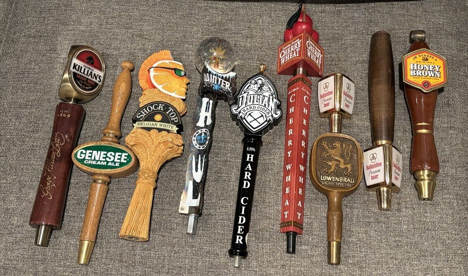Lot of 10 Vintage Beer Bar Tap Rare Handles - Wood/Ceramic