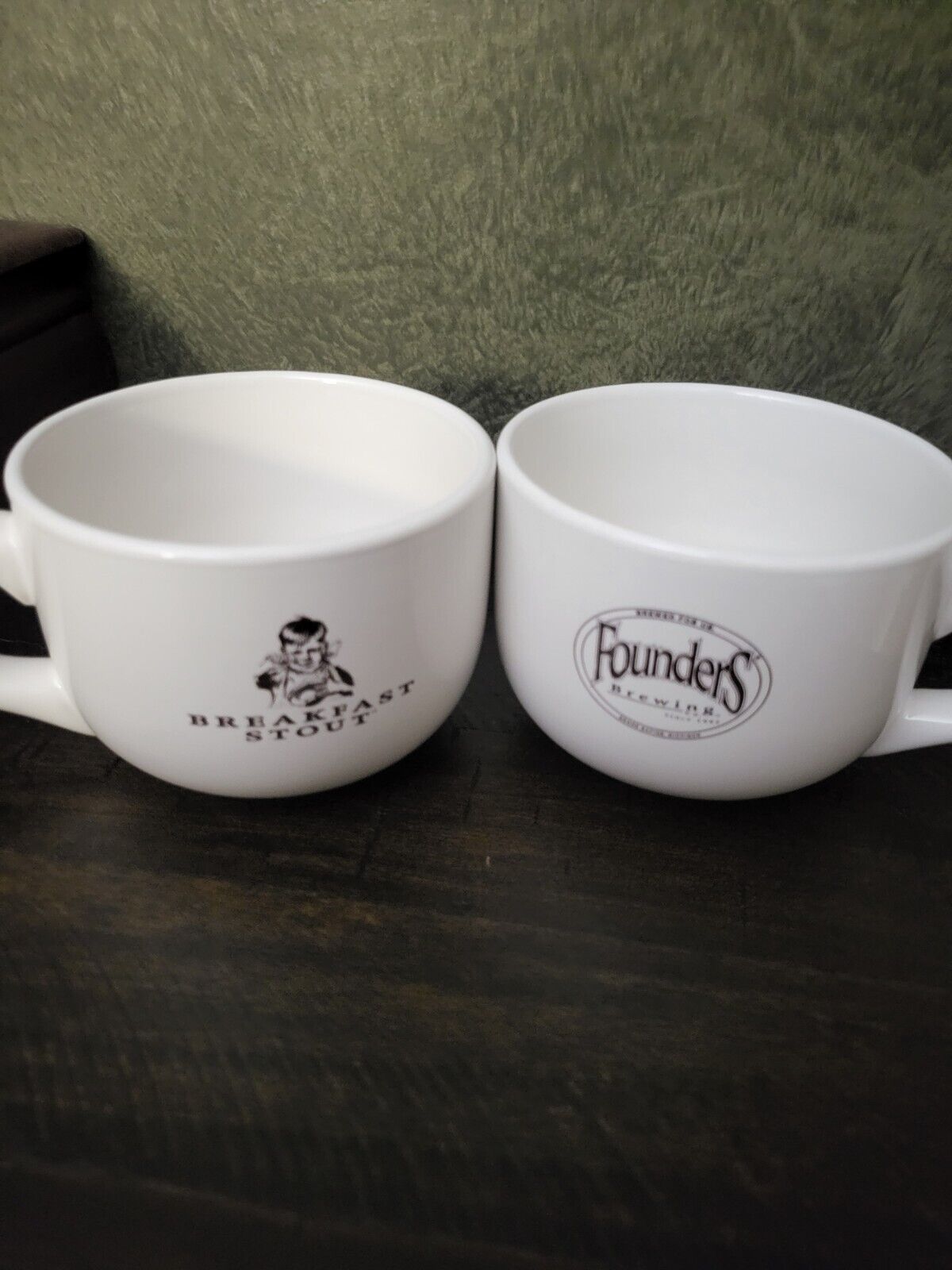 TWO 2 Founders Brewing Breakfast Stout - Oversized Ceramic Coffee Beer Mug 