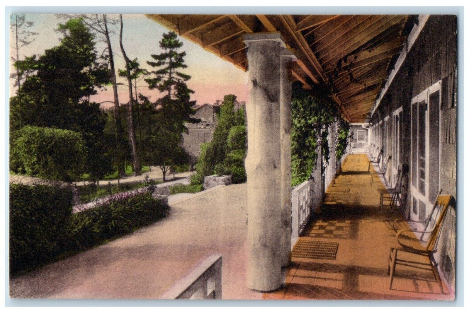 c1940\'s Cottage Row Del Monte Lodge Pebble Beach California CA Vintage Postcard