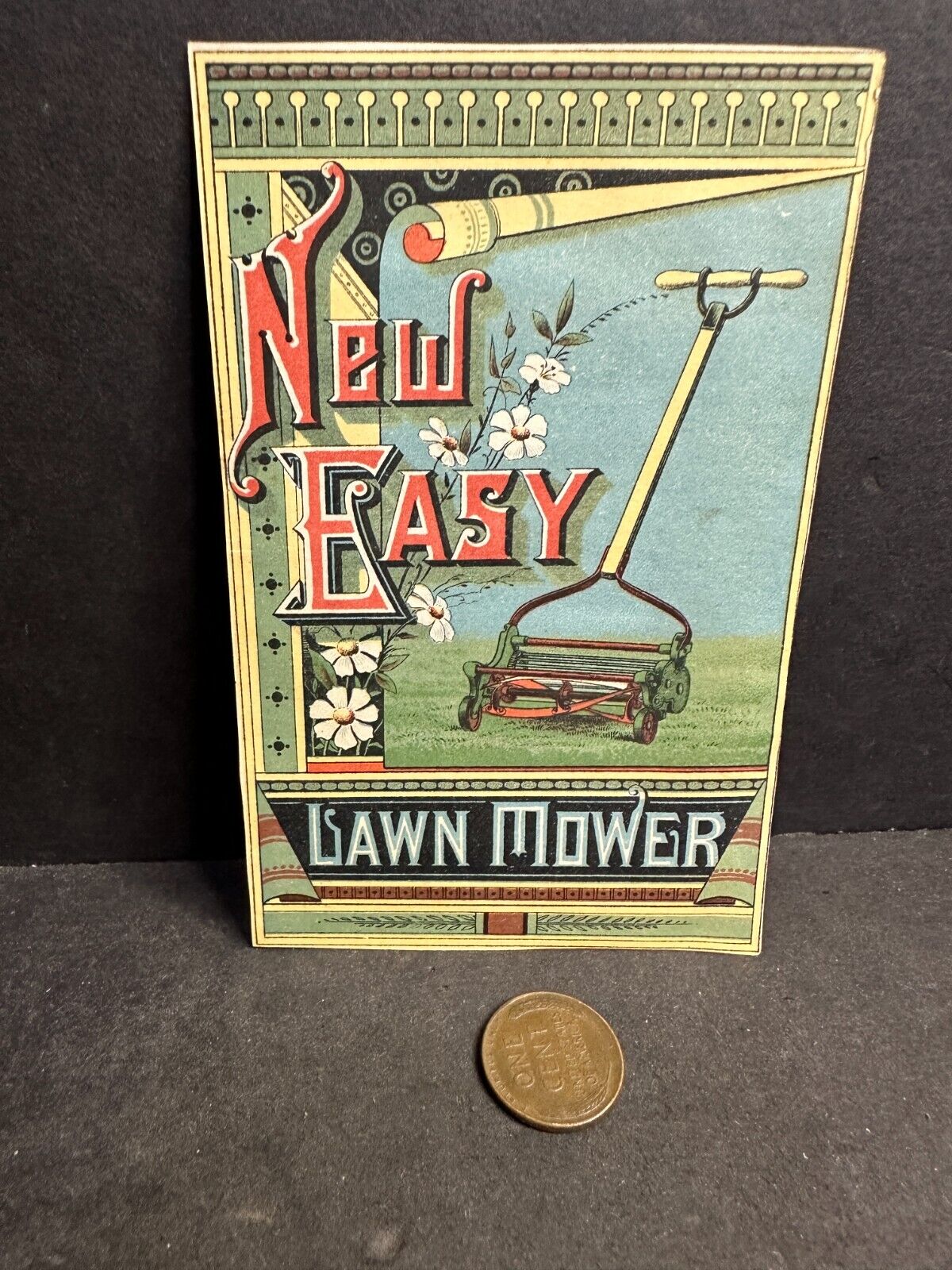 Vintage NEW EASY LAWN MOWER Trade Card