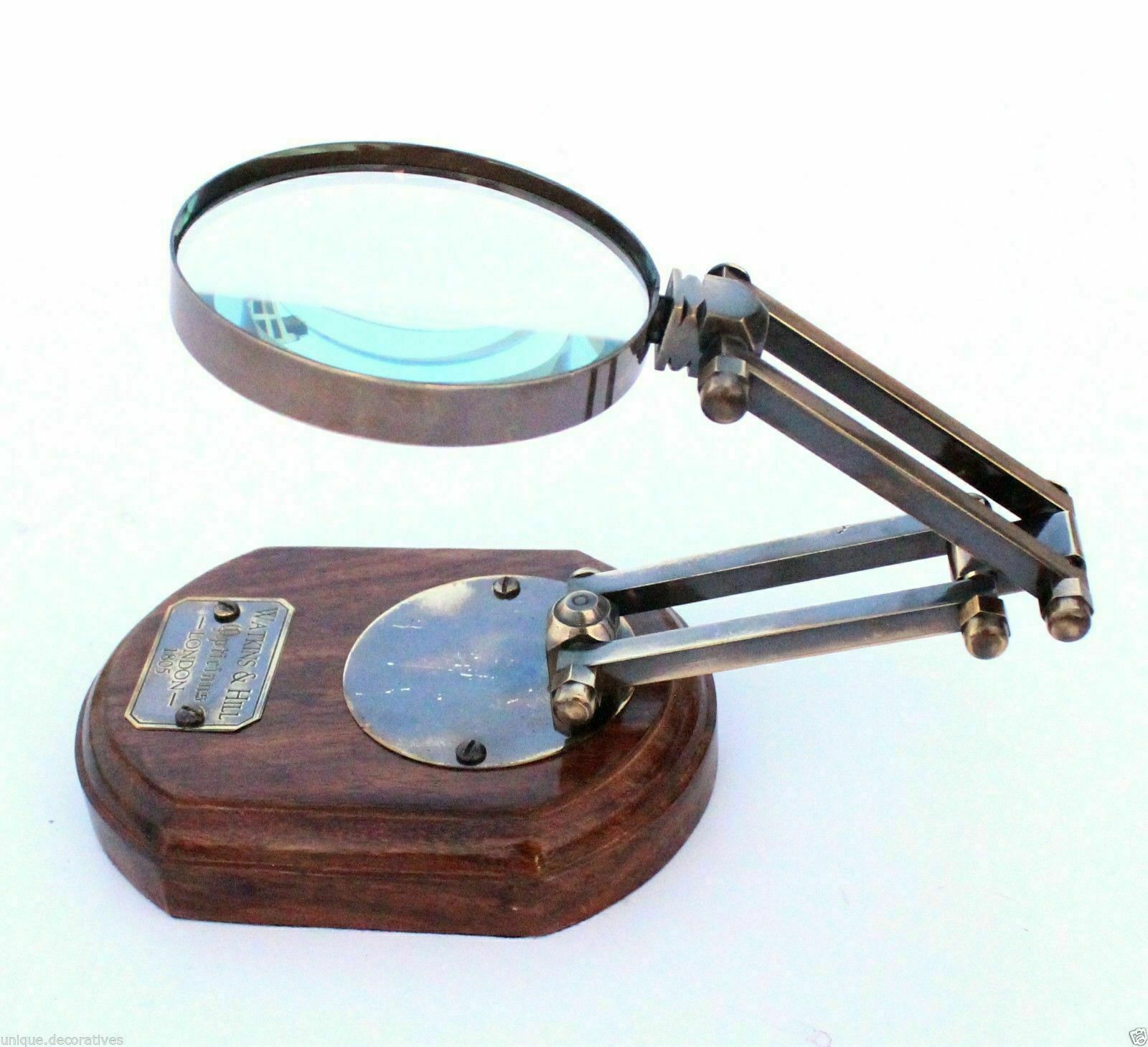 Vintage Watkins & Hills Magnifying glass opticians London 1805 antique Office