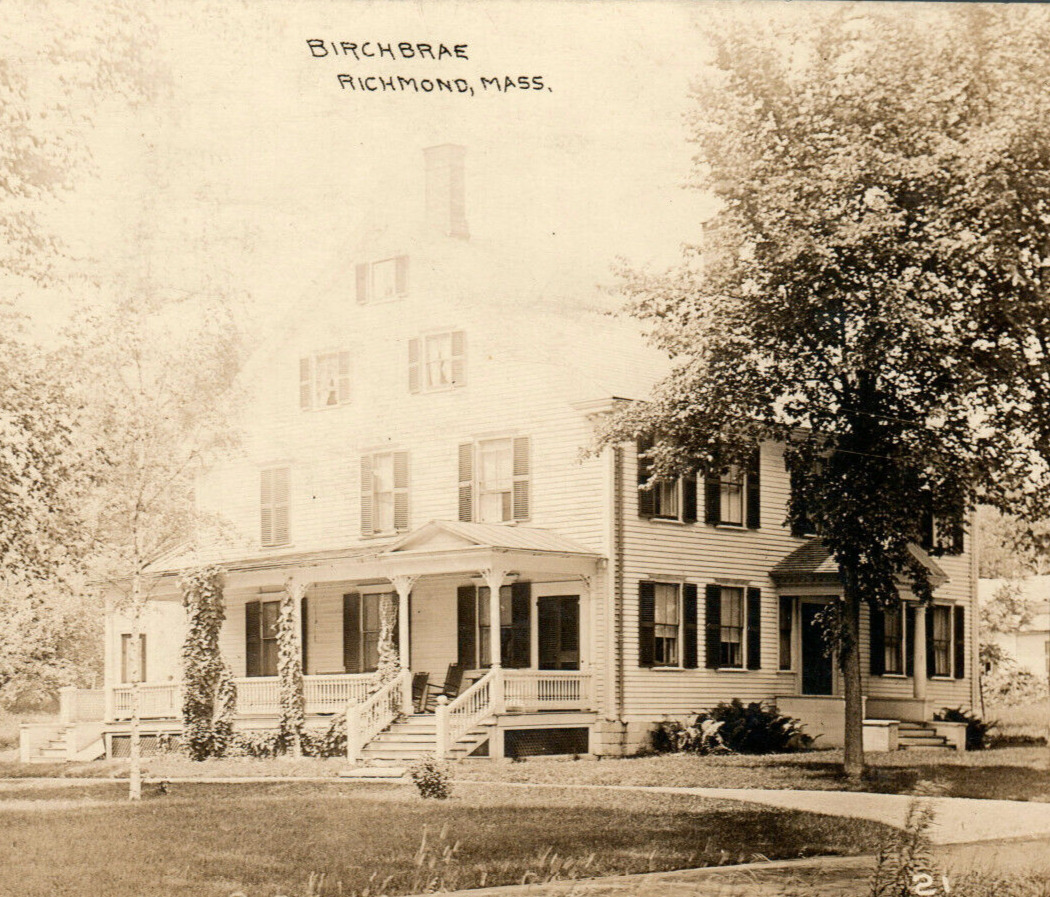 Richmond Massachusetts Birchbrae House Real Photo Postcard RPPC Vintage