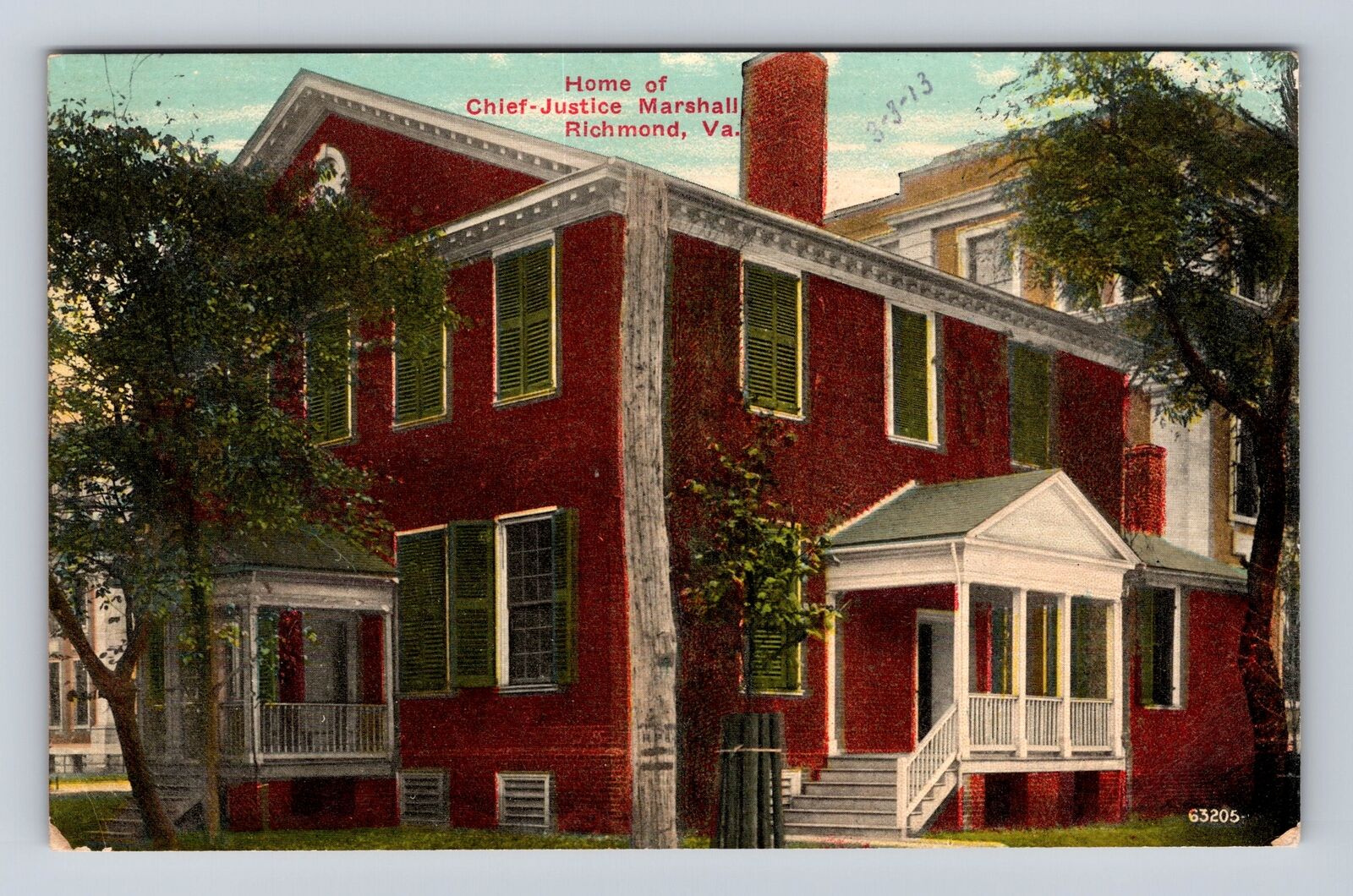 Richmond VA-Virginia, Home Of Chief-Justice Marshall, Antique, Vintage Postcard