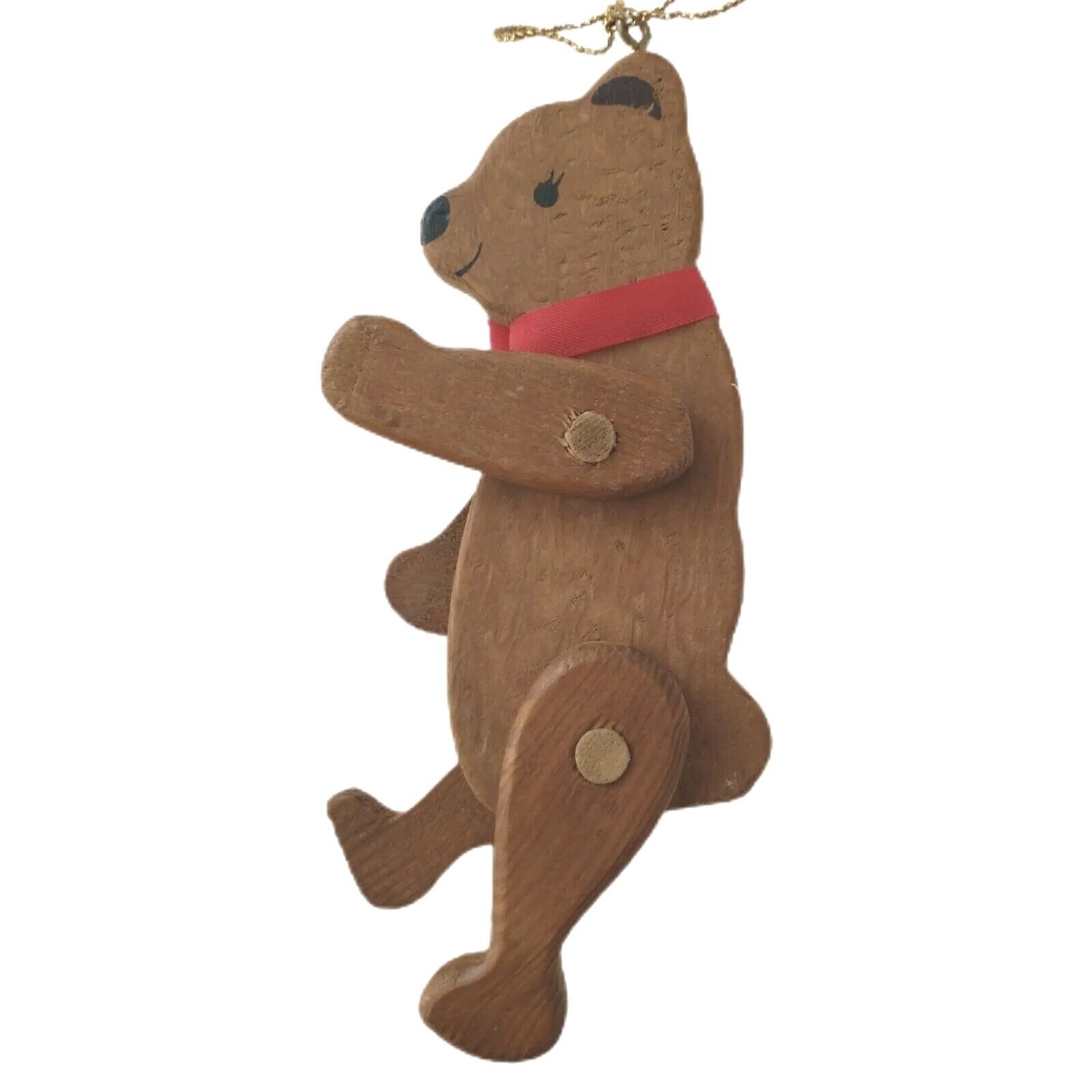 Midwest Of Cannon Falls Wooden Bear Ornament JOINTED Christmas Farmhouse Rustic