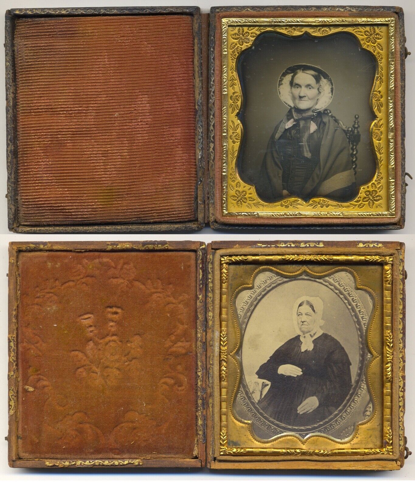 Daguerreotype and CDV-Ambrotype-copy of same woman