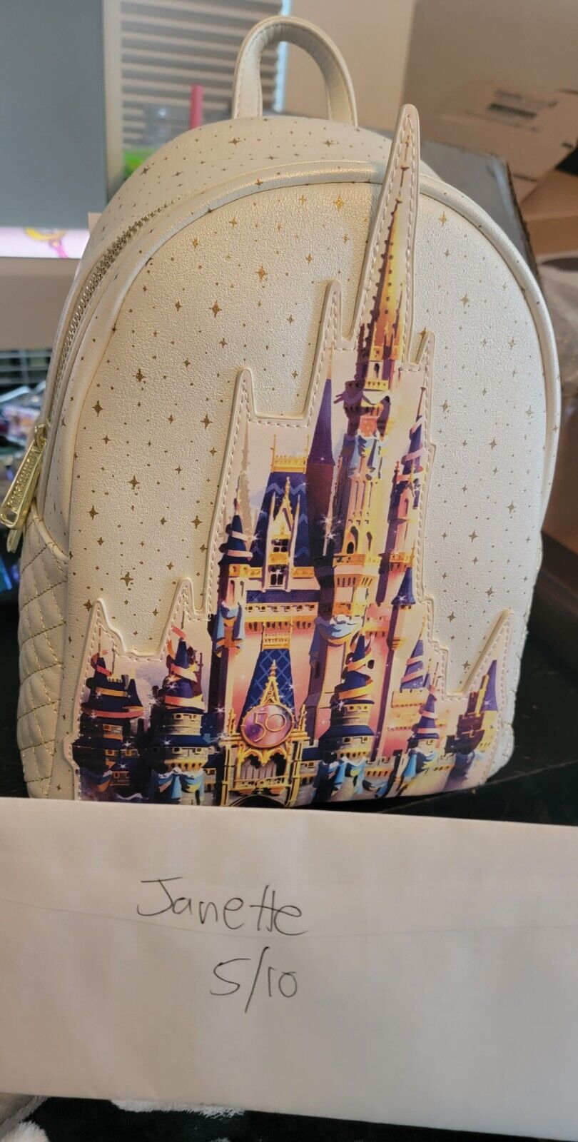 NWT Loungefly Gold/White 50th Anniversary Cinderella\'s Castle Bag