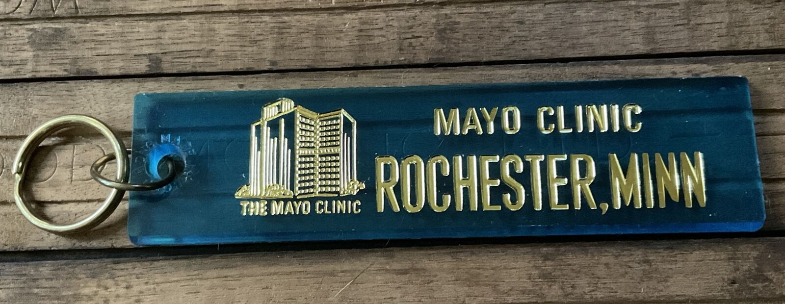 Vintage Advertising Logo KEYCHAIN Key Ring - Mayo Clinic Rochester MN Rare