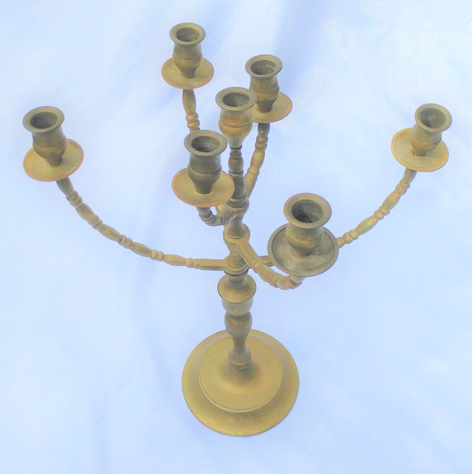 Antique Vintage Brass Rotating 7 arm Candlestick  Candelabra Candle-Stick/Holder