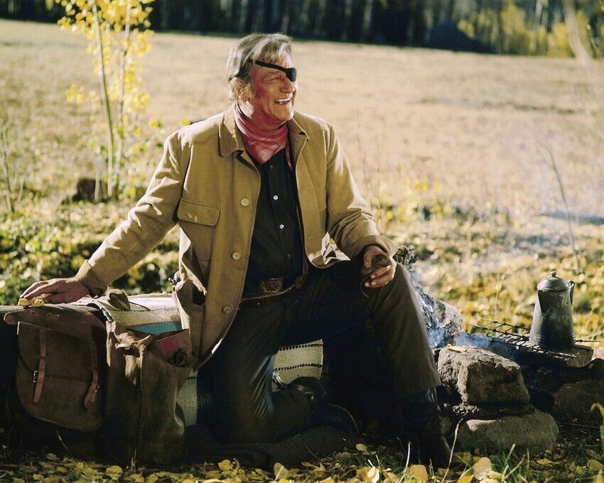True Grit John W Smiling By Campfire As Rooster Cogburn 8x10 real photo