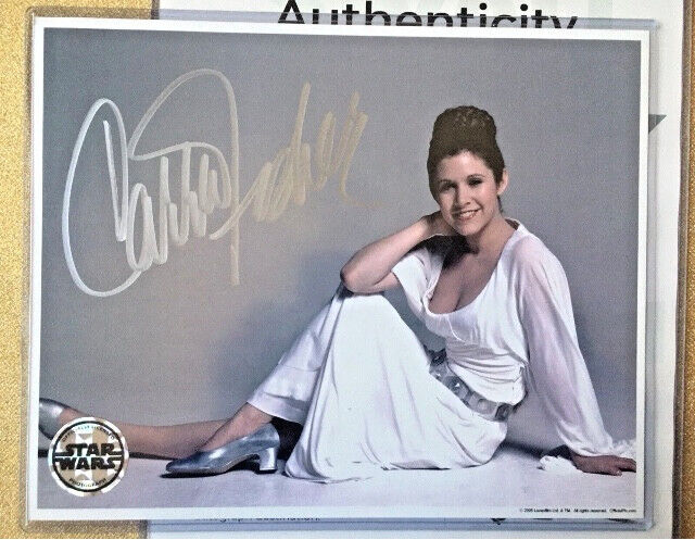 Star Wars Signed Carrie Fisher Autograph 8X10 Photo COA Princess Leia