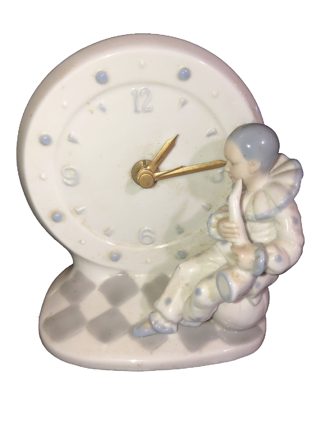 Vintage Porcelain Jester Collectible Clock Otagiri Japan