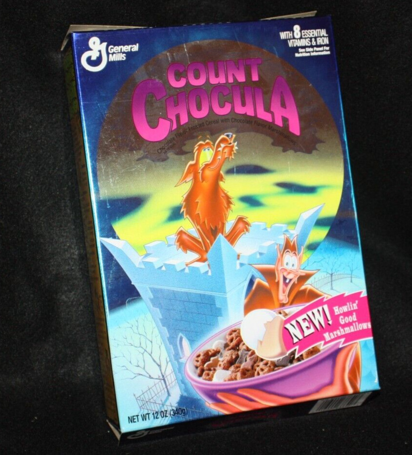 Vintage General Mills Count Chocula Cereal Box 1990s 1995 Monster Shiny Holo
