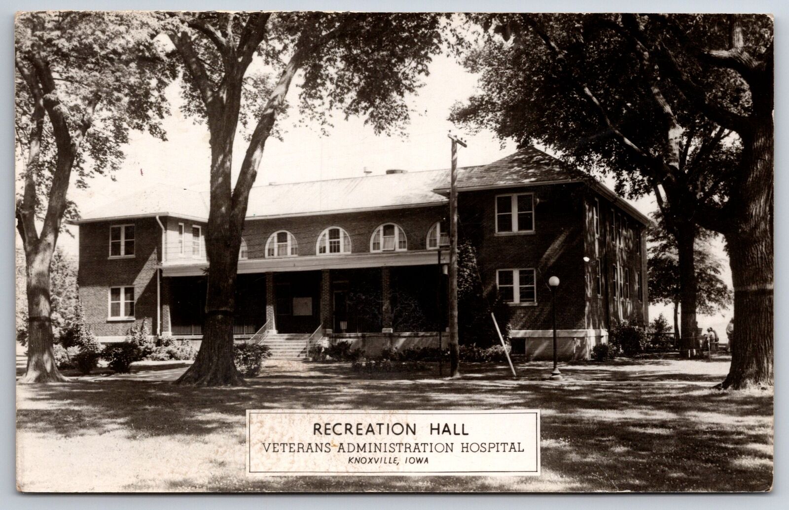 Knoxville Iowa~Veterans Administration Hospital~Recreation Hall~1950s RPPC