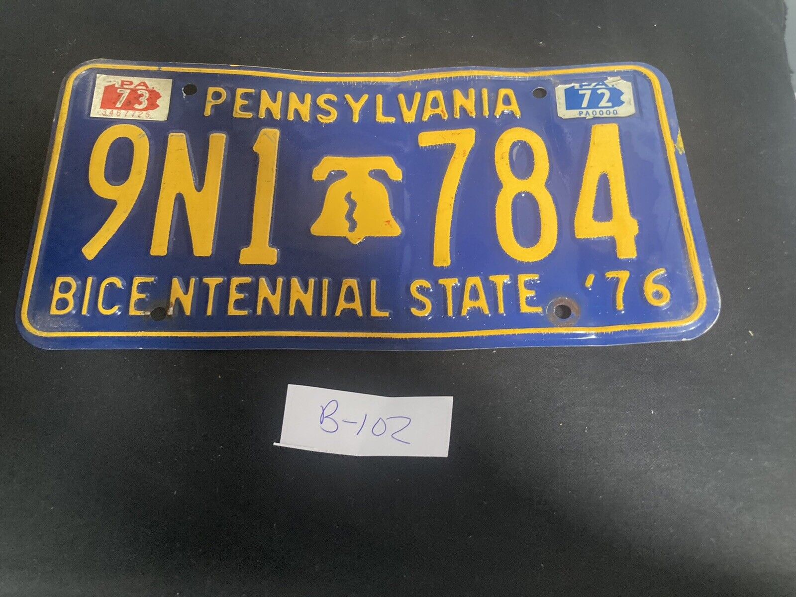 Vintage 1972 Pennsylvania PA Bicentennial State Auto License Plate
