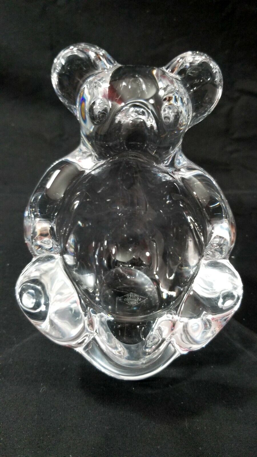 Beautiful French Art Glass VANNES CRYSTAL TEDDY BEAR PIPE REST PAPERWEIGHT 
