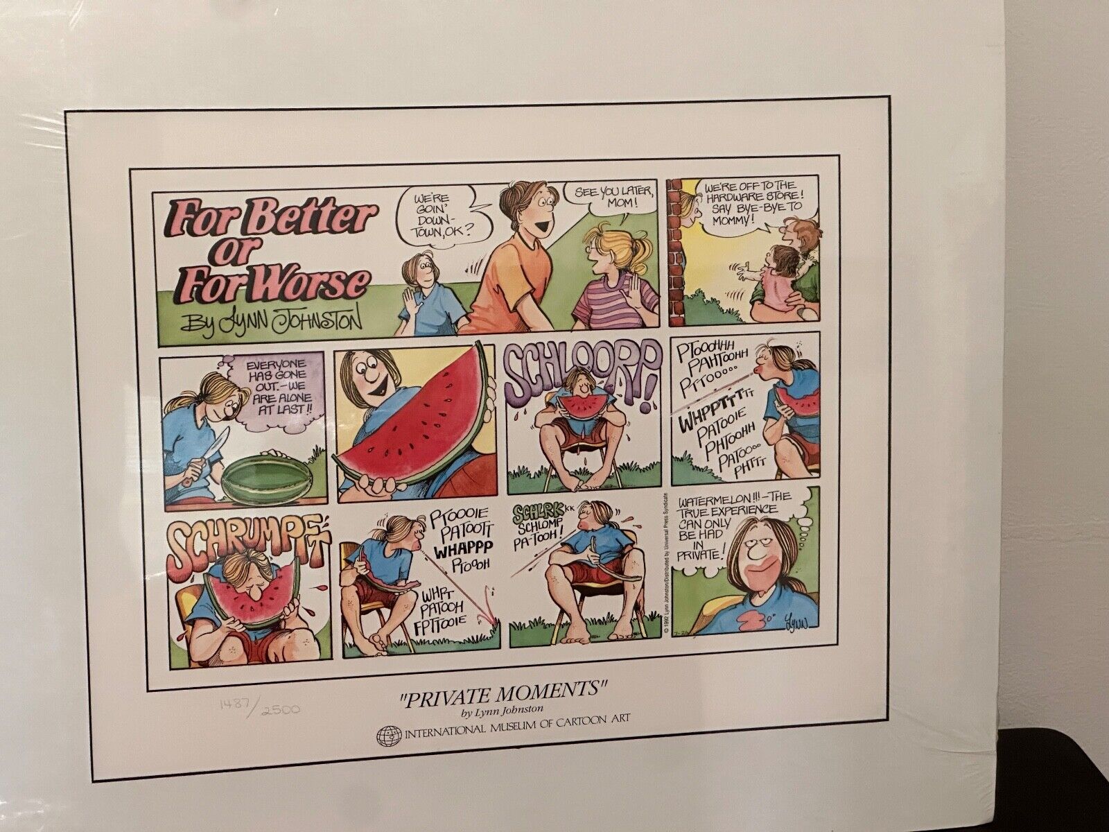 For Better or For Worse Comic Litho Lynn Johnston 1487/2500 Museum of Cartoon Ar