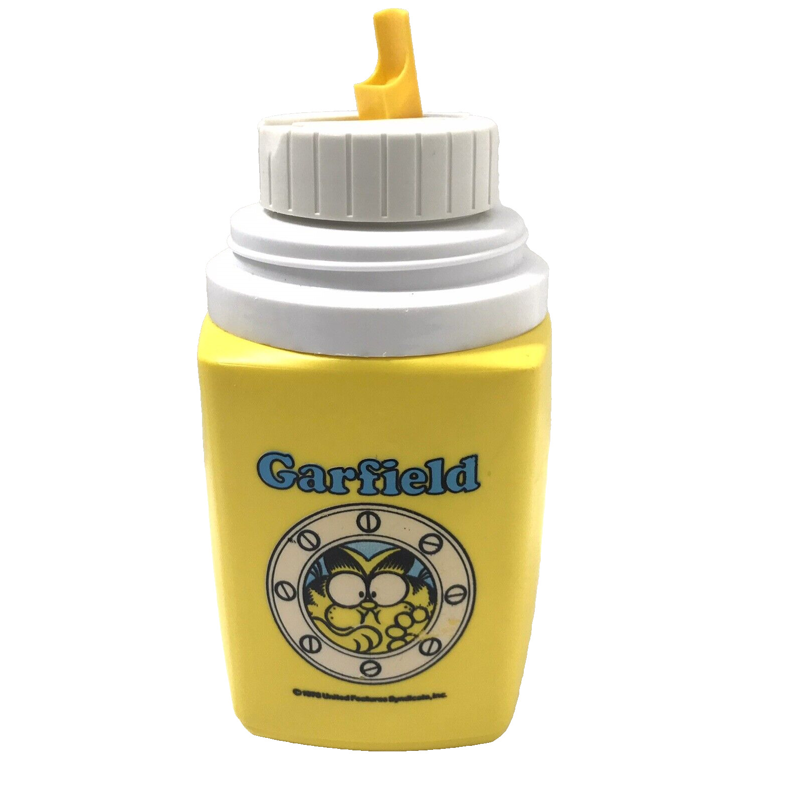 Vintage 1978 Garfield Yellow Plastic Thermos