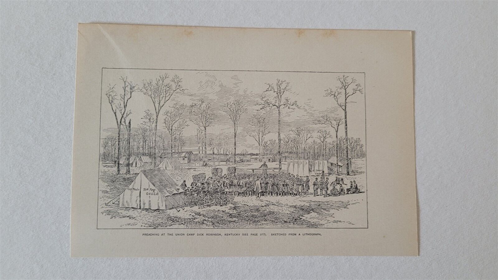 Camp Dick Robinson Kentucky Union Camp Preaching 1888 Civil War Picture