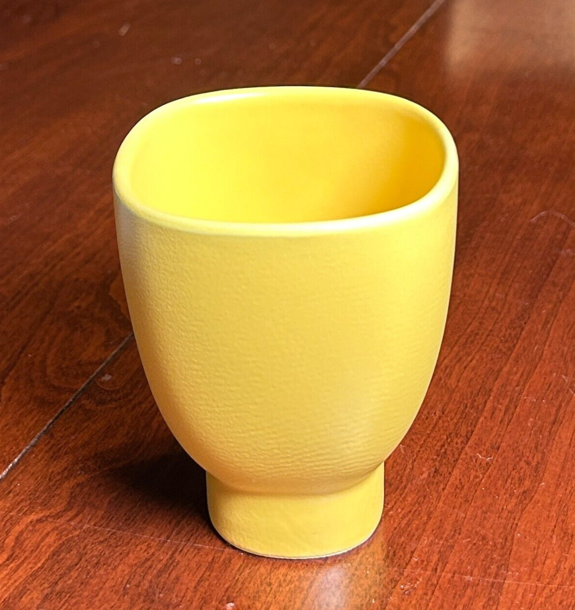 Vintage BEE HOUSE JAPAN YELLOW Footed CERAMIC CUP - No Handle, Semi Matte Finish