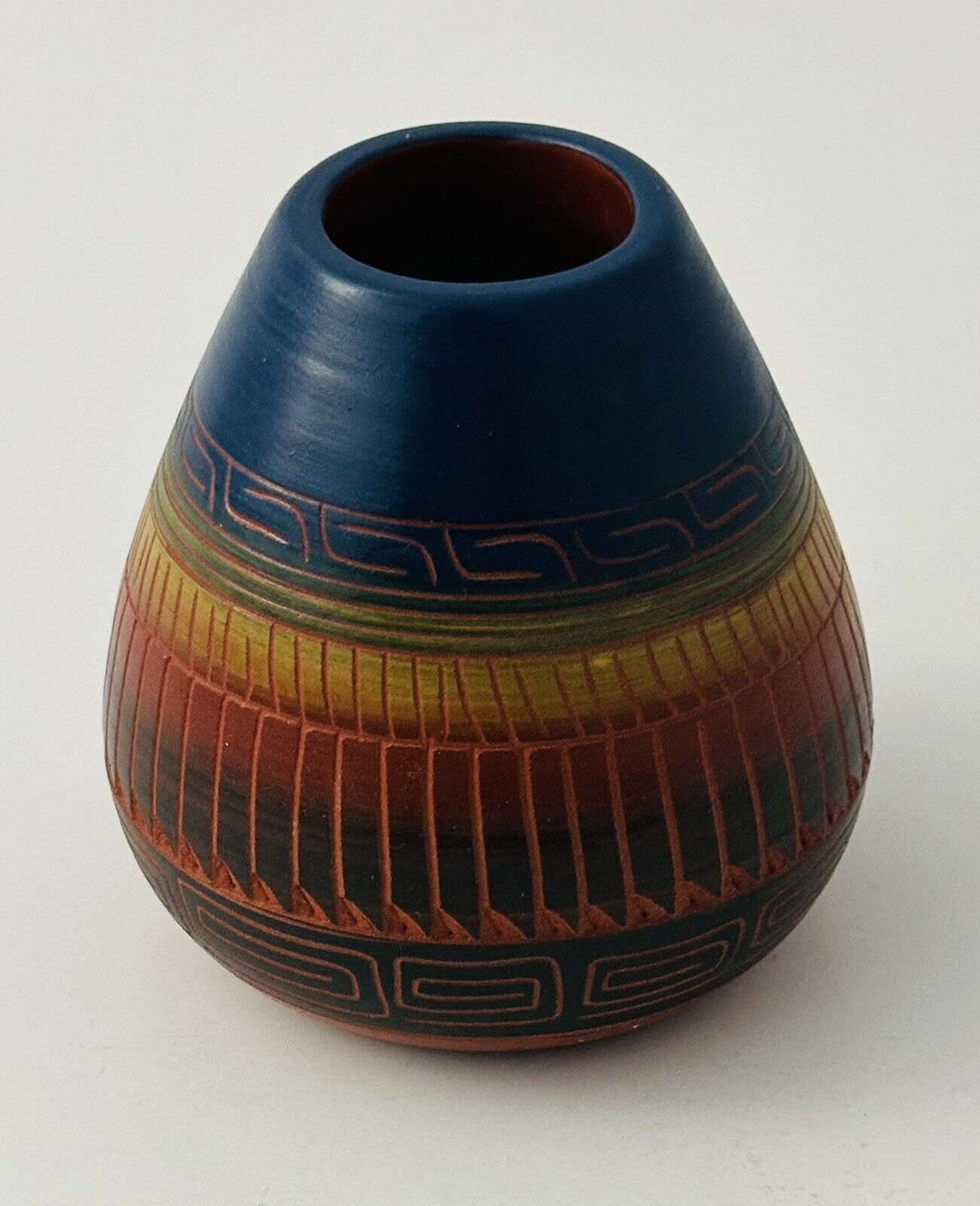 Native American Pottery Navajo Handmade Colorful Southwest Home Decor  4\