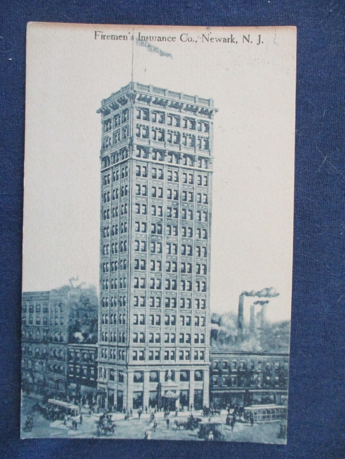 1913 Newark New Jersey Fireman's Insurance Co Building Postcard
