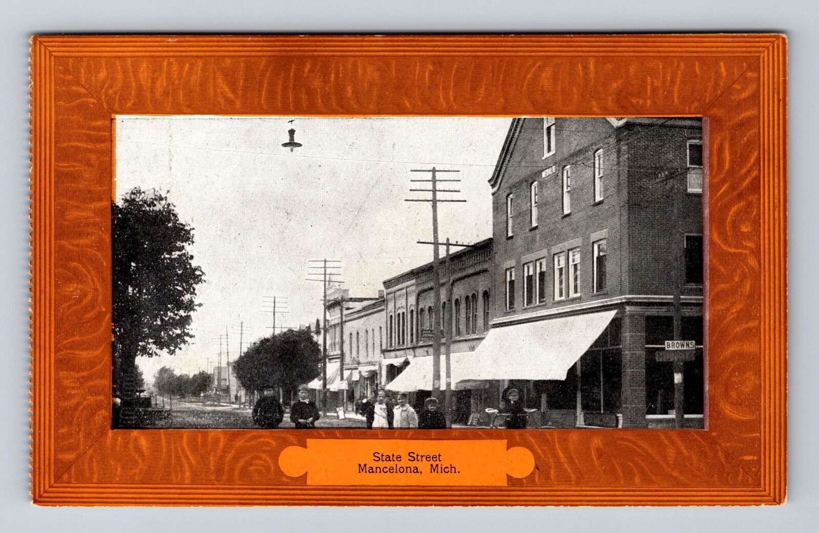 Mancelona MI-Michigan, State Street, Antique, Souvenir, Vintage Postcard
