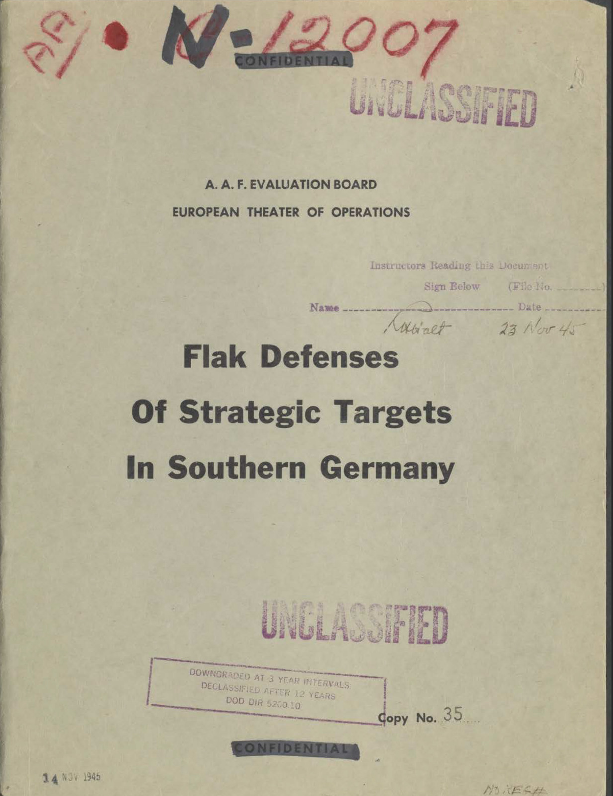 97 Page 1945 Flak Defenses AAF Strategic Targets Southern Germany on Data CD