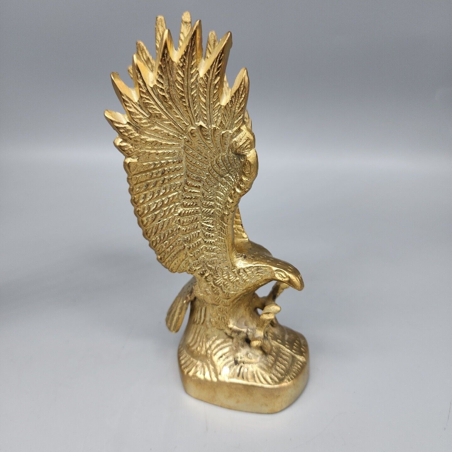 vintage brass perched bald eagle exotic India sculpture statue 8.5\