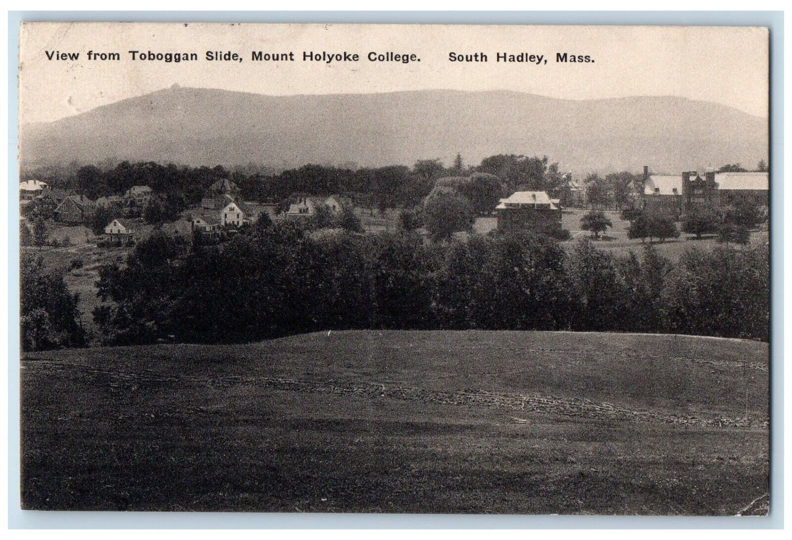 1925 View from Toboggan Slide Mount Holyoke College South Hadley MA Postcard