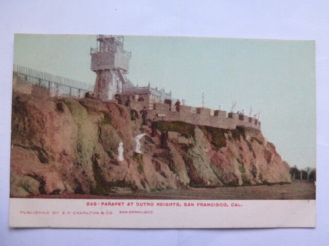 USA POSTCARD PARAPET at SUTRO HEIGHTS SAN FRANCISCO CALIFORNIA c1910s