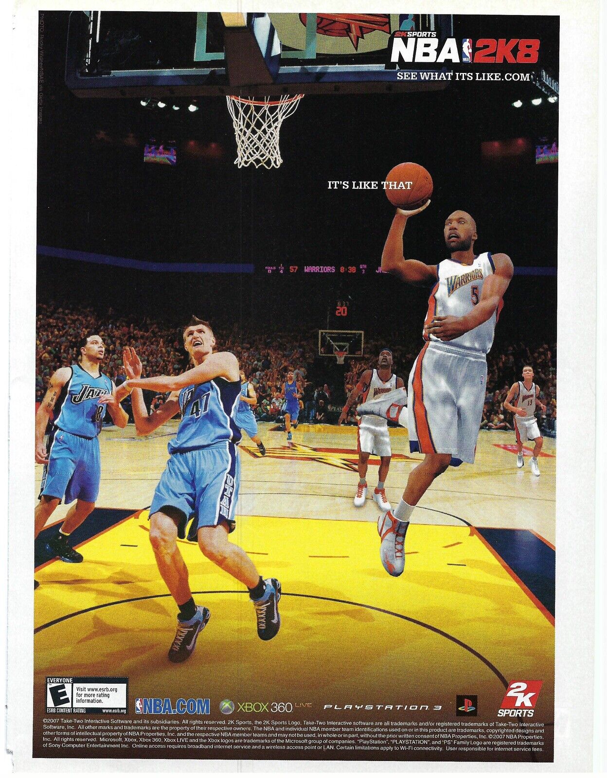 2007 NBA 2K8 2K Sports Take-Two Interactive Video Game Retro Print Ad/Poster