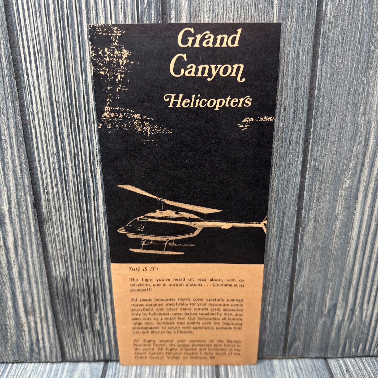 Vintage Grand Canyon Helicopters Brochure