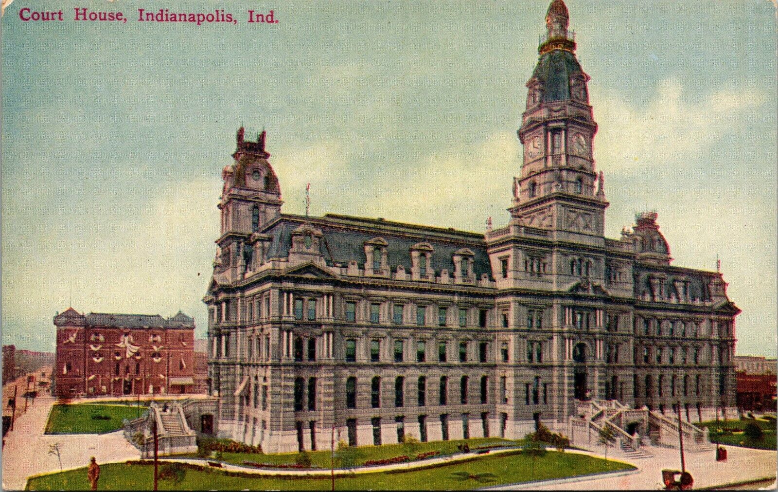 Court House Indianapolis Ind. Government Building Postcard 