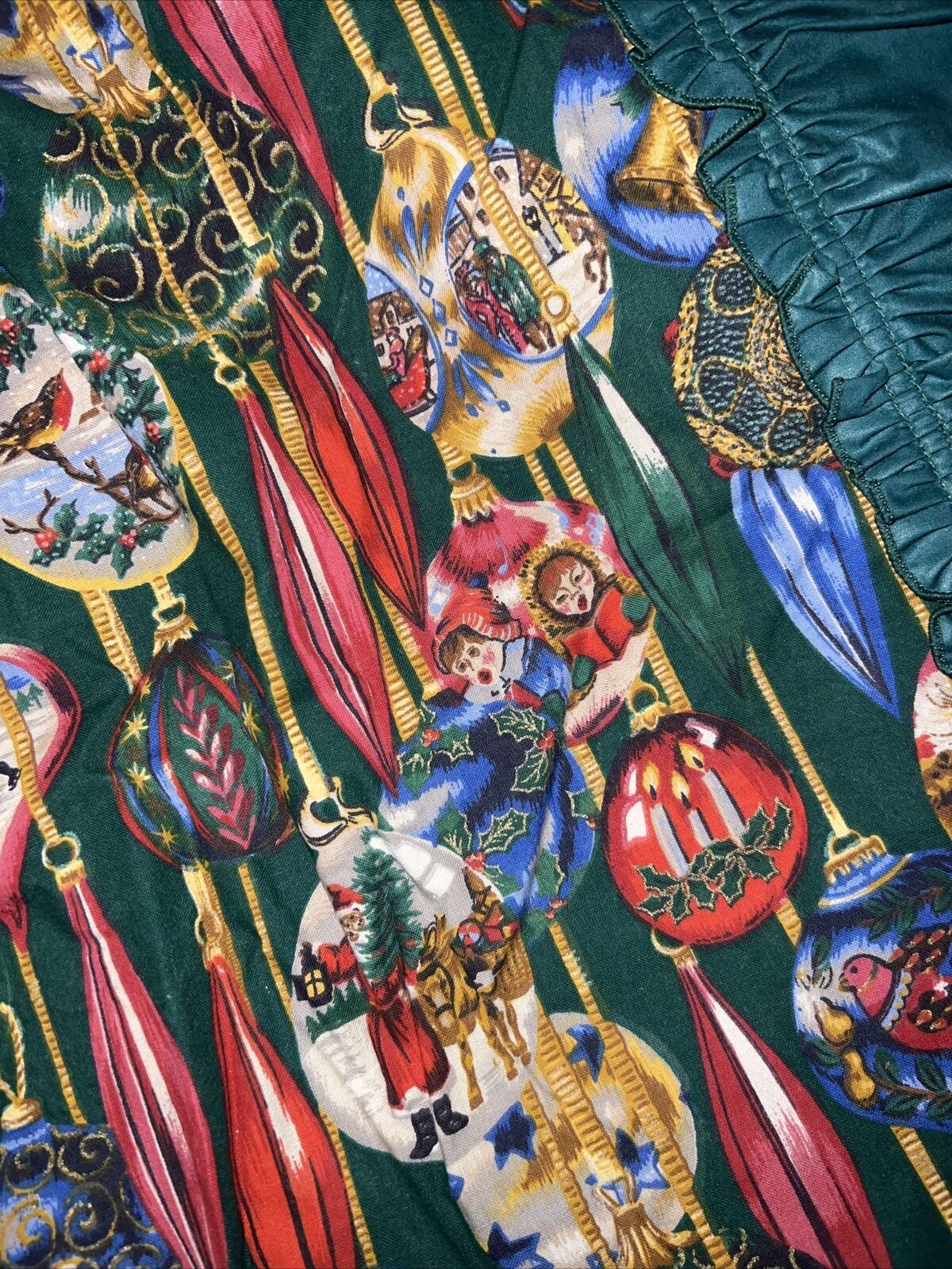 Vintage screen print Edinburgh weavers Christmas Curtains 154 x 141cm x2 Mint