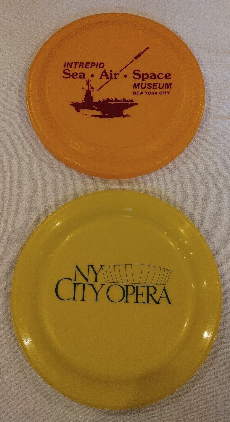2 Vintage New York City Frisbees. NY City Opera & Intrepid Sea, Air & Space Mus