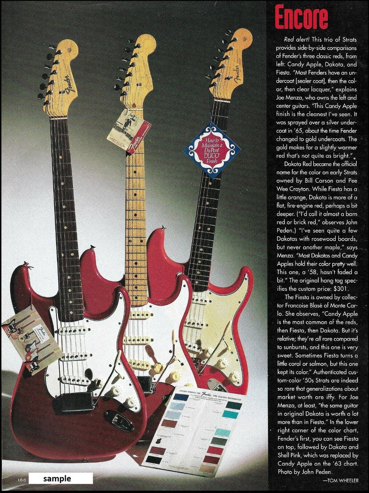 Fender \'63 Candy Apple \'58 Dakota \'50s Fiesta Red Stratocaster guitar article