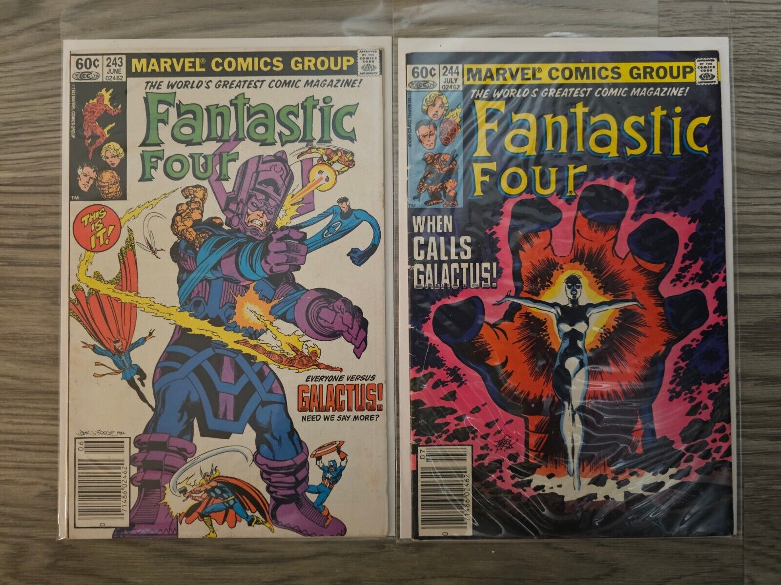 Fantastic Four #243 & 244 Galactus & Nova Keys Lot Of 2 Marvel Comics 1982 FN