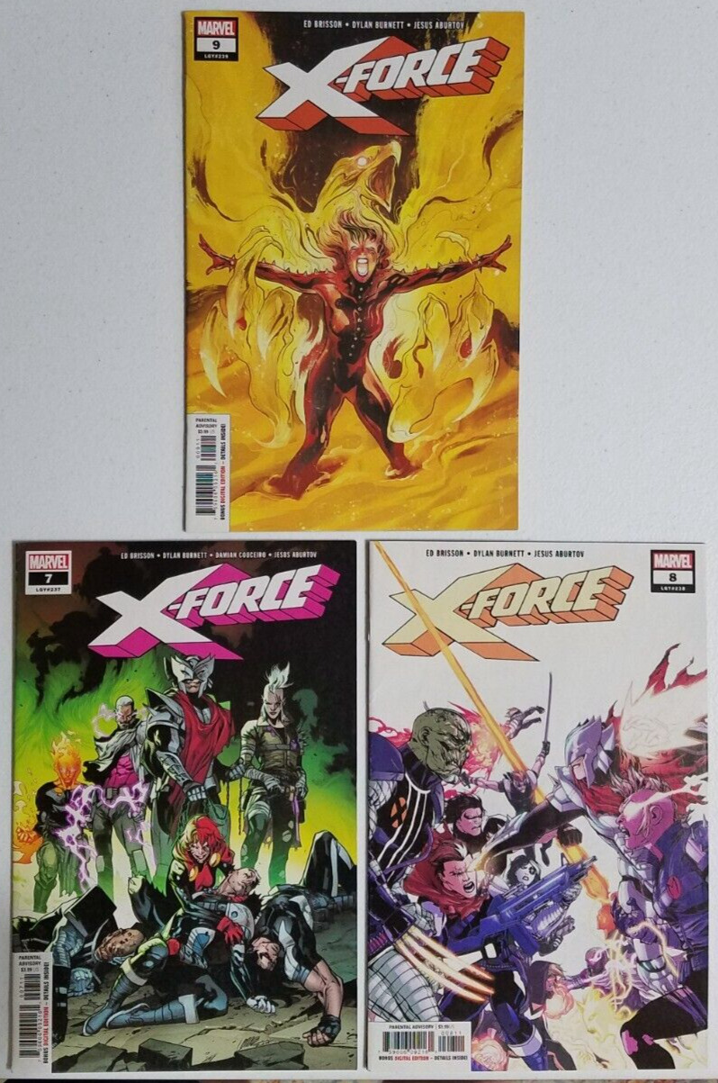 X-Force Lot of 3 Magazine Comic Books - #'s 7, 8, 9