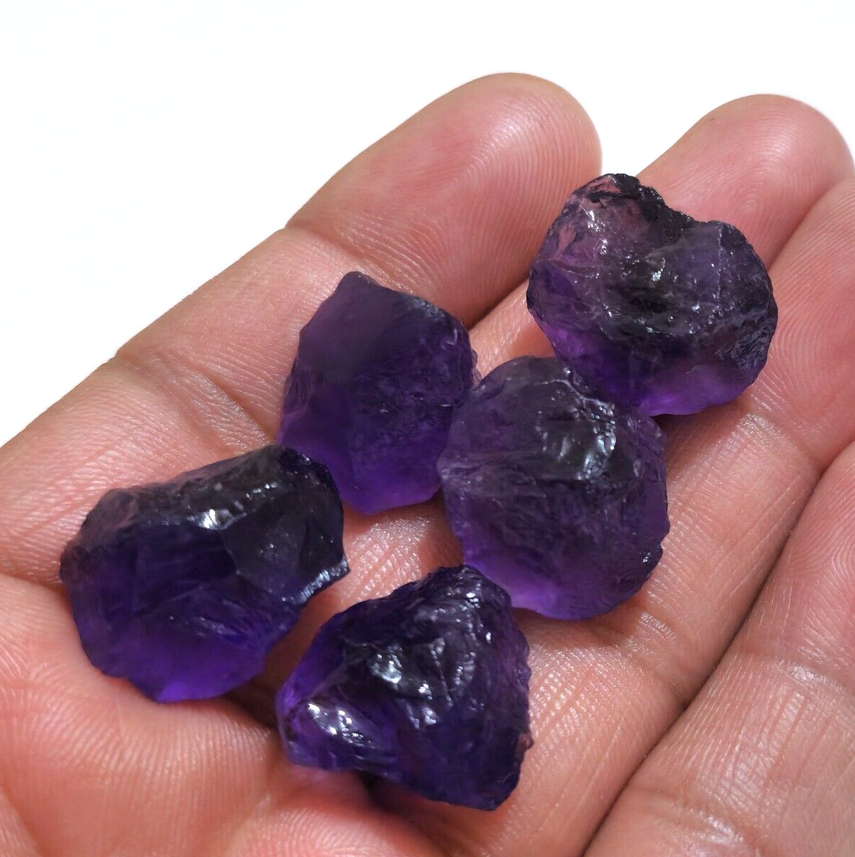 Natural Purple Amethyst Rough 5 Pcs 18-20 mm Size Loose Gemstone For Jewelry