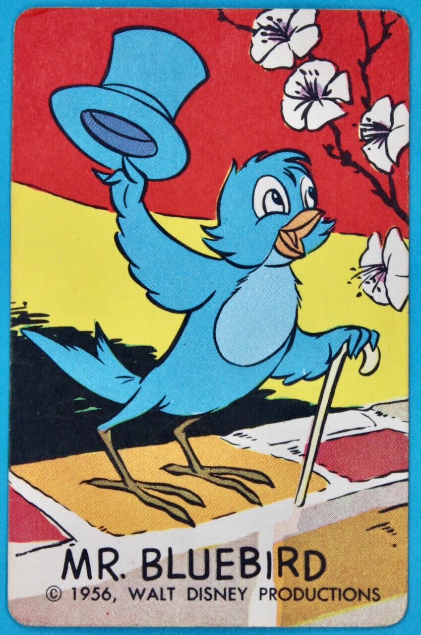 Original Vintage 1956 Walt Disney Cartooning Card #8 Mr. Bluebird