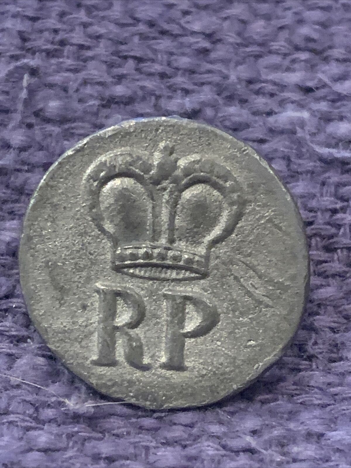 RP Button Royal Provincial Revolutionary War Loyalists uniform pewter button