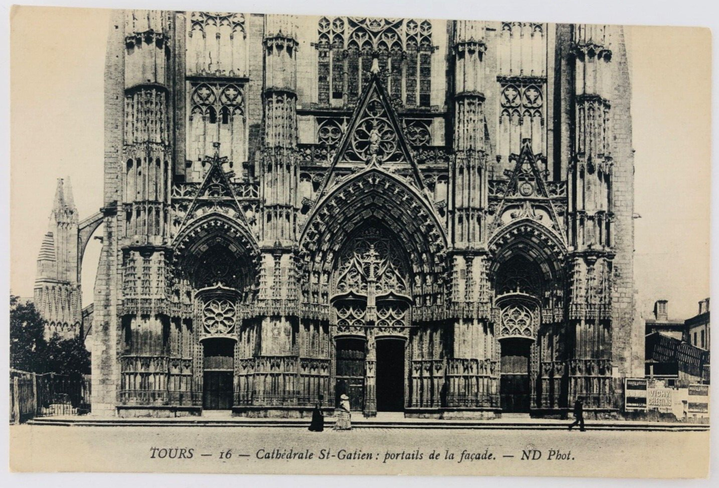 Vintage Tours France Cathedrale St Gatien Exterior Church Postcard P208
